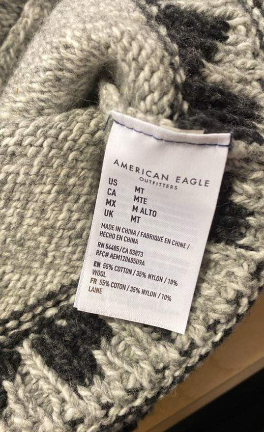 NWT American Eagle Outfitters Mens Gray Pockets Knitted Full Zip Sweater Size MT image number 4