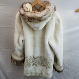 Hannah by Marlo Women's Cream Faux Fur Hooded Jacket Size XL alternative image