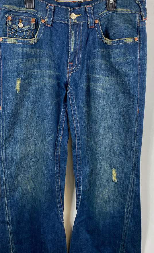 NWT True Religion Womens Blue Cotton Distressed Mid Rise Bootcut Jeans Size 34 image number 2