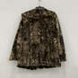 Womens Brown Long Sleeve Collared Open Front Classic Faux Fur Coat Size M image number 2