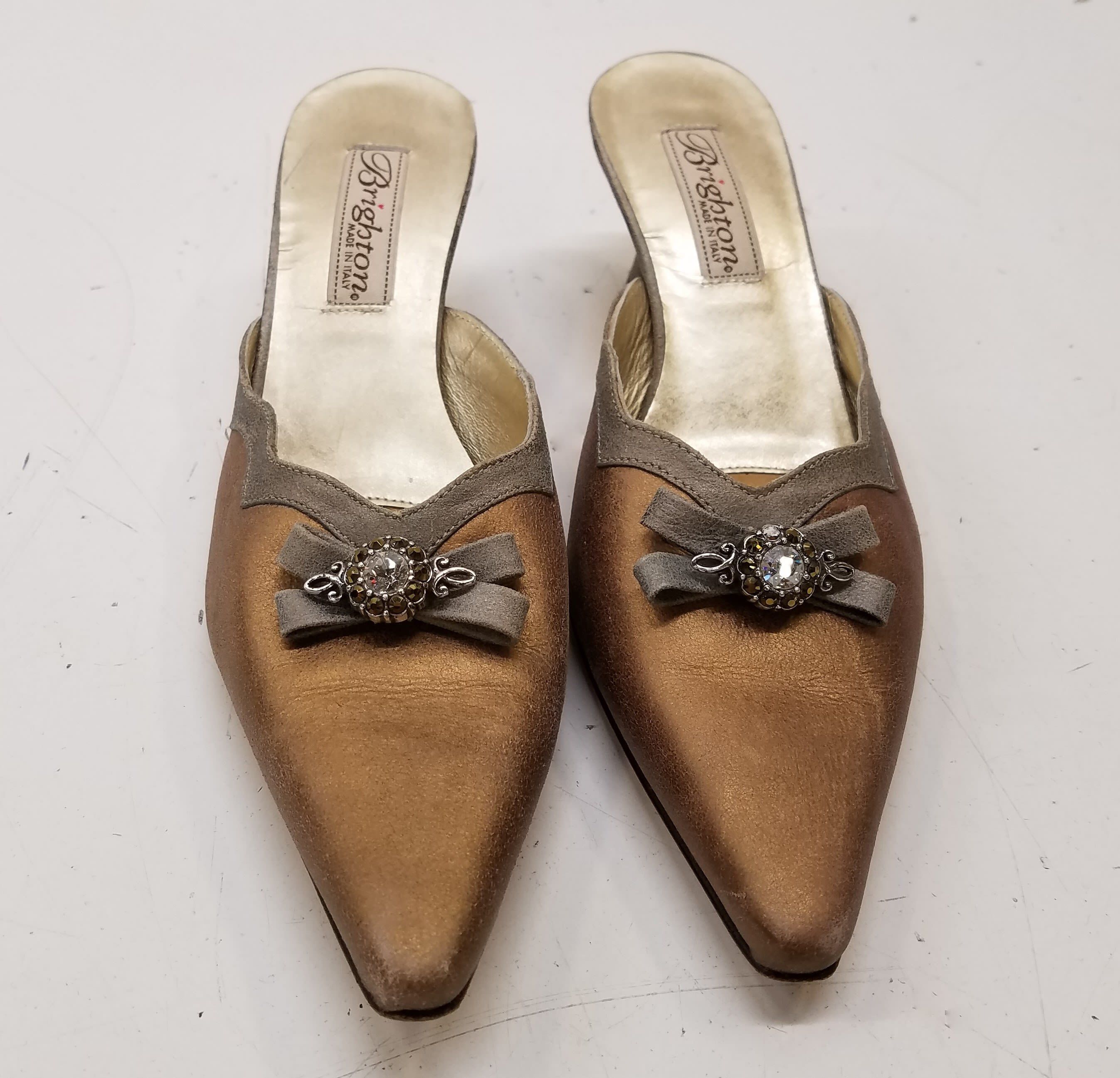 NWT $250 Brighton Vogue Made in Italy Women's 8 Brown Leather Heels Shoes  BEAUTY | eBay