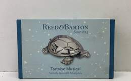 REED & BARTON Musical Box Silverplated Turtle, Brahms Lullaby IOB