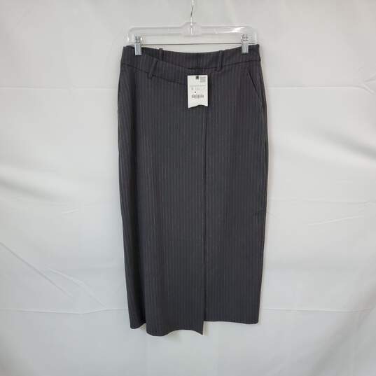 Zara Gray Pin Striped Pencil Skirt WM Size S NWT image number 1