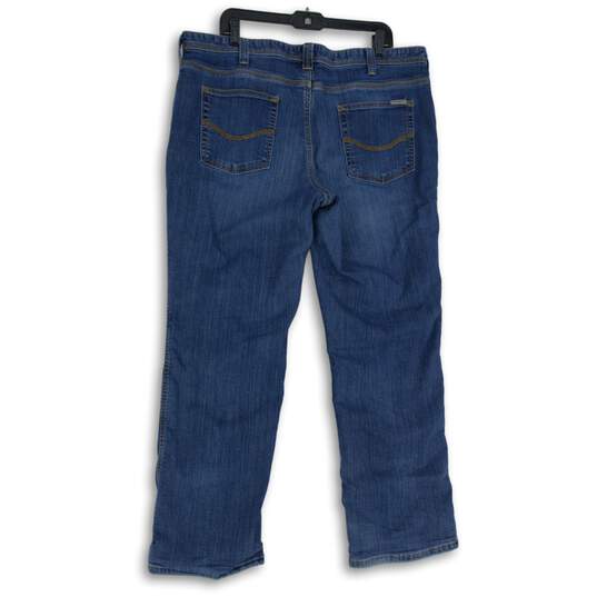 Womens Blue Denim Medium Wash 5-Pocket Design Straight Leg Jeans Size 18R image number 2