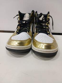 NIKE Air Jordan 1 Metallic Gold Mid SE Sneakers Men's Size 11