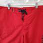 Hurley Men's Red Below The Knee Swim Shorts Size 34 / 21" Length NWT image number 2