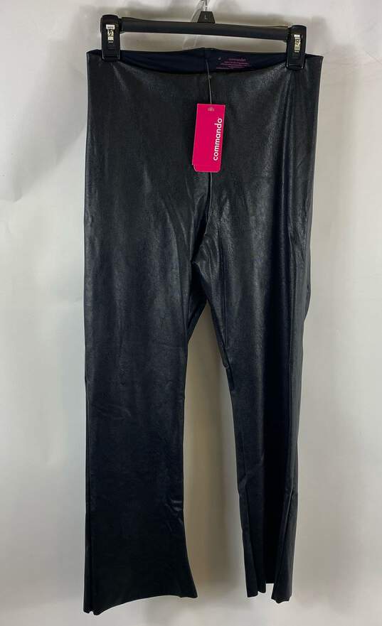 NWT Commando Womens Black Mid Rise Cropped Faux Leather Pants Size X-Large image number 1