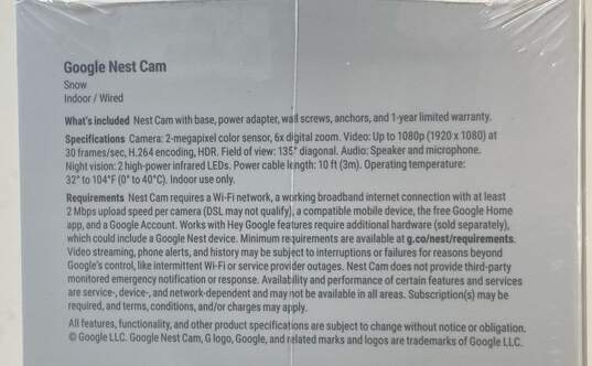 Google Nest Cam 2ng Generation Snow Indoor Security Camera image number 4