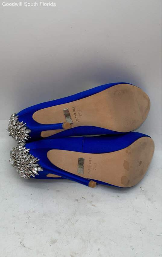 Badgley Mischka Womens Blue High Heel Shoes Size 7.5 image number 4