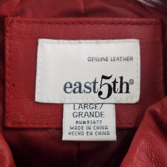 East 5th Deep Red Genuine Leather Jacket - Large image number 2