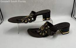 Tory Burch Womens Deep Brown Leather Sandals Size 9
