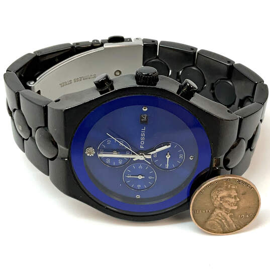 Designer Fossil Arkitekt FS-4236 Chronograph Blue Dial Analog Wristwatch image number 2