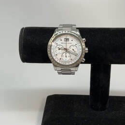 Designer Michael Kors Silver-Tone Round Dial Chronograph Analog Wristwatch