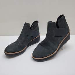 Eileen Fisher Lark leather Chelsea Ankle Black Booties Womens Size 9.5