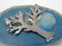 Vintage Taxco 925 Two Tone Birds in Tree of Life Brooch 19.0g image number 2