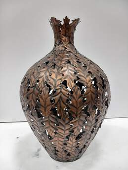 Large Metal Leaf Vase