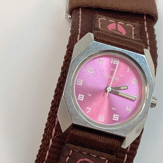 Designer Nixon The Scout Pink Round Analog Dial Quartz Wristwatch image number 2