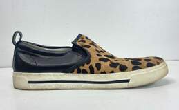 Marc By Marc Jacobs Leopard Calf Hair Leather Slip On Sneakers Women's Size 40