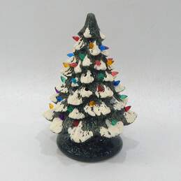 12" Ceramic Christmas Tree w/ Colored Bulbs No Light Cord