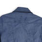 Womens Blue Long Sleeve Asymmetrical Full Zip Motorcycle Jacket Size Large image number 4