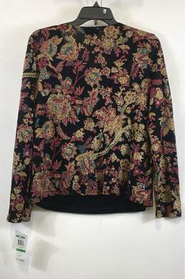 NWT JM Collection Womens Multicolor Floral Long Sleeves Blouse Top Size Large alternative image