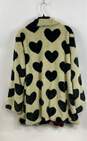 NWT Torrid Womens White Black Faux Fur Heart Wide Lapel Collar Overcoat Size 4 image number 2