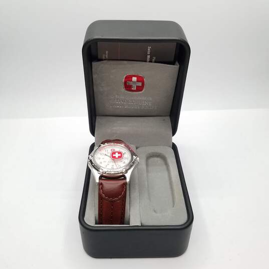 Wenger Swiss 095.0695 35mm S.A.K. Design WR 100m White Dial Date Wristwatch 47g image number 1