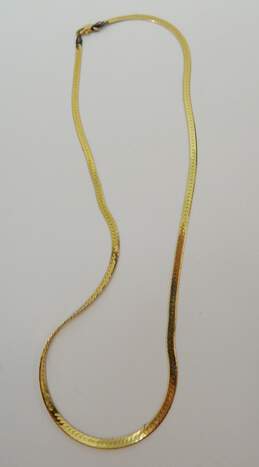 14K Yellow Gold Herringbone Chain Necklace 7.5g