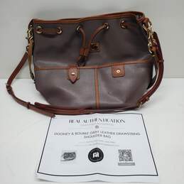 Dooney & Bourke Mauve Saffiano Leather Drawstring Bucket Bag AUTHENTICATED