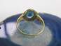 14K Yellow Gold Blue Glass Greek Key Ring For Repair 2.2g image number 7