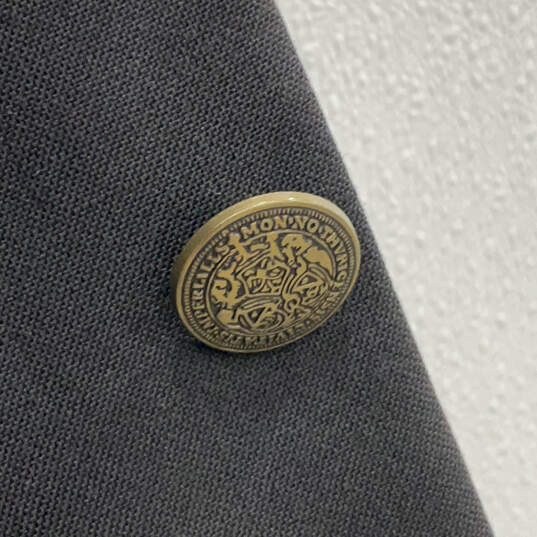 Mens Black Long Sleeve Pockets Notch Lapel Two Button Blazer Size 44 L image number 5