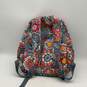 Vera Bradley Womens Multicolor Floral Quilted Adjustable Strap Zipper Backpack image number 2