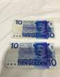 Set 2 Banknotes Netherlands, 10 Gulden 1968 image number 1