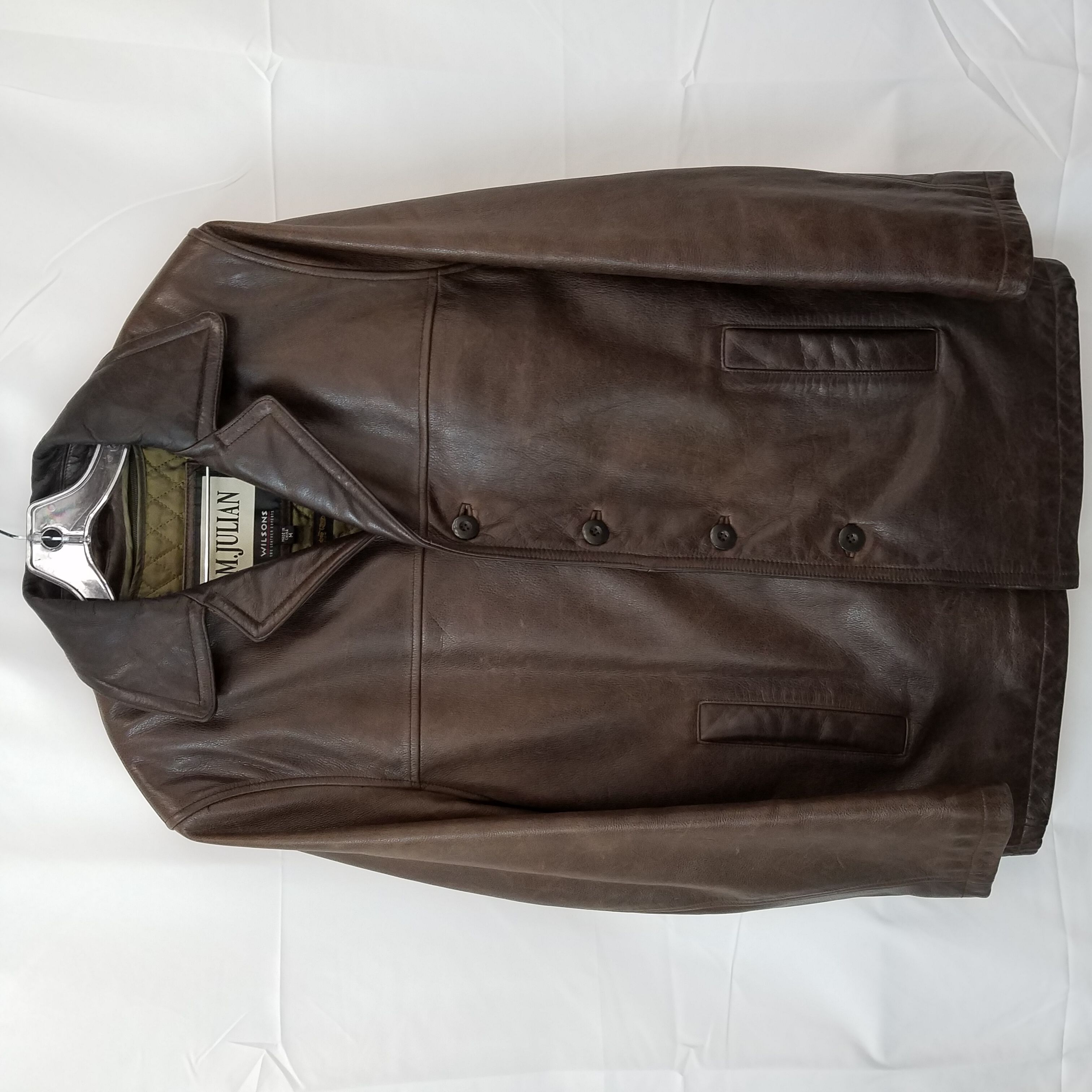 Buy the Men's M. Julian Wilsons Leather Brown Button UP Jacket