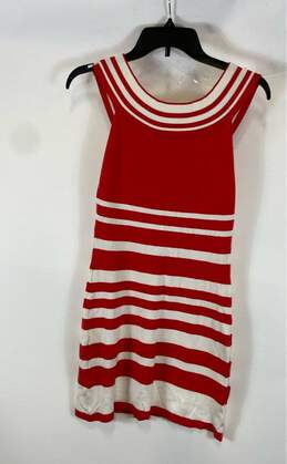 Dolce Vita Womens Red White Striped Knitted Sleeveless Sweater Dress Size 4 alternative image