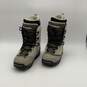 Mens Cleaver Beige Leather Drawstring Mid-Calf Snowboard Boots Size 8 image number 1