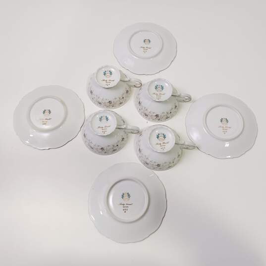 Bundle 4 tea cups & 4 Saucers Lady Linda Mitterteich Bavaria Germany China w/ Floral Design image number 3