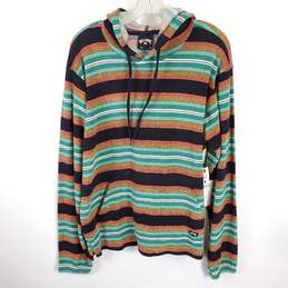 Billabong Black Striped Pullover Hoodie Top S NWT