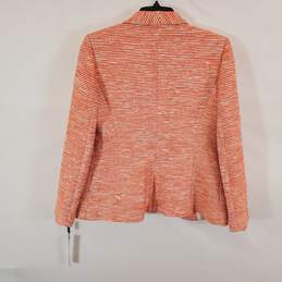 Tahari Levine Women Orange Striped Knitted Blazer 6 NWT alternative image