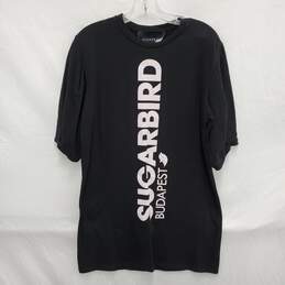 Sugarbird Budapest WM's Black Cotton Short Sleeve Shirt Dress Size ONE SIZE