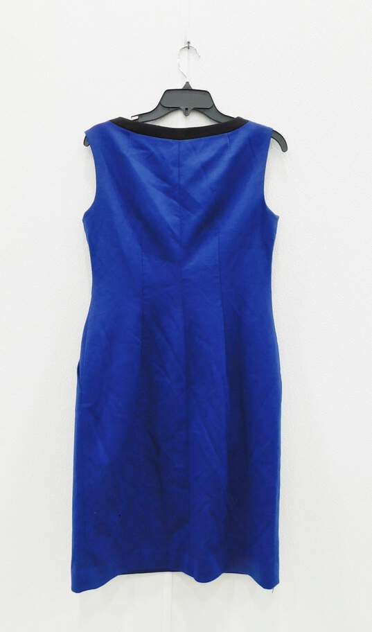 Tahari Women's Blue Sleeveless Midi Dress Size 4 image number 2