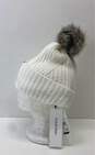 Calvin Klein White Pom Beanie Hat One Size image number 2