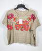 NWT Free People Womens Multicolor Striped Catalunya Embroidered Blouse Top Sz XS image number 1