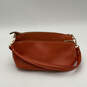 Womens Orange Leather Detachable Strap Bottom Stud Classic Zip Handbag image number 1