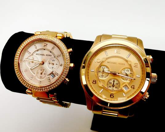 Michael Kors Designer Rose Gold Tone Women's Chronograph Watches 296.7g image number 1