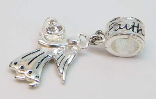 Navika & Artisan 925 Golf Theme Linked Toggle Bracelet & Colorful Glass Rhinestone Heart Number 1 Sister Twins & Angel Charms 37g image number 3