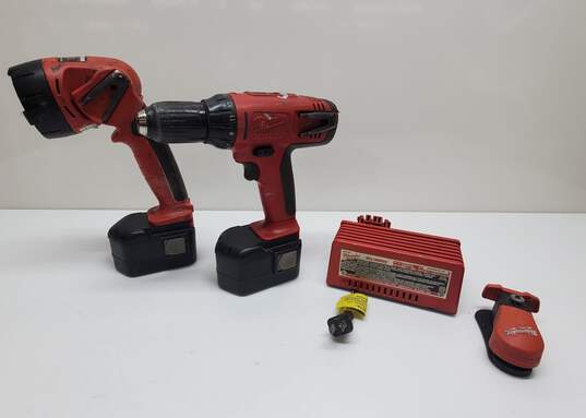 Untested Milwaukee Drill/Driver,Flashlight, Charger & Case image number 3