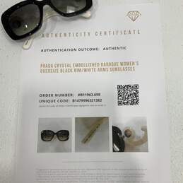 Prada Womens SPR 33P Black Crystal Embellished Baroque Oversize Sunglasses w/COA