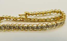 10K Yellow Gold 1.50 CTTW Round Diamond Tennis Bracelet 6.7g alternative image