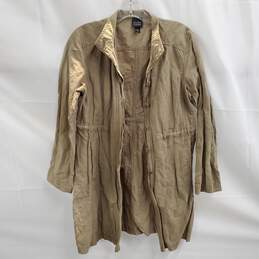 Eileen Fisher Cotton Blend Tan Button Up Jacket Size XS
